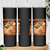 Funny Gluten Free Skinny Tumbler Gluten Makes My Tummy Hurt Vintage Bootleg Graphic