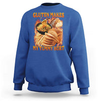 Funny Gluten Free Sweatshirt Gluten Makes My Tummy Hurt Vintage Bootleg Graphic