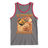 Funny Gluten Free Tank Top Gluten Makes My Tummy Hurt Vintage Bootleg Graphic