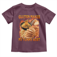 Funny Gluten Free Toddler T Shirt Gluten Makes My Tummy Hurt Vintage Bootleg Graphic