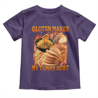Funny Gluten Free Toddler T Shirt Gluten Makes My Tummy Hurt Vintage Bootleg Graphic