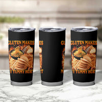 Funny Gluten Free Tumbler Cup Gluten Makes My Tummy Hurt Vintage Bootleg Graphic