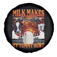 Lactose Intolerant Meme Spare Tire Cover Milk Makes My Tummy Hurt Vintage Bootleg Graphic