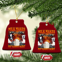 Lactose Intolerant Meme Ceramic Ornament Milk Makes My Tummy Hurt Vintage Bootleg Graphic
