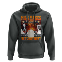 Lactose Intolerant Meme Hoodie Milk Makes My Tummy Hurt Vintage Bootleg Graphic
