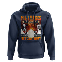 Lactose Intolerant Meme Hoodie Milk Makes My Tummy Hurt Vintage Bootleg Graphic