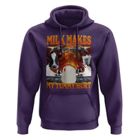 Lactose Intolerant Meme Hoodie Milk Makes My Tummy Hurt Vintage Bootleg Graphic