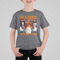 Lactose Intolerant Meme T Shirt For Kid Milk Makes My Tummy Hurt Vintage Bootleg Graphic