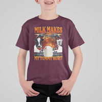 Lactose Intolerant Meme T Shirt For Kid Milk Makes My Tummy Hurt Vintage Bootleg Graphic