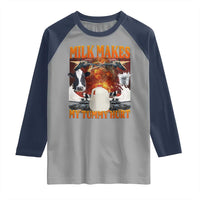 Lactose Intolerant Meme Raglan Shirt Milk Makes My Tummy Hurt Vintage Bootleg Graphic