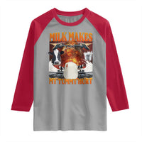 Lactose Intolerant Meme Raglan Shirt Milk Makes My Tummy Hurt Vintage Bootleg Graphic