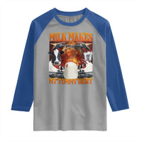 Lactose Intolerant Meme Raglan Shirt Milk Makes My Tummy Hurt Vintage Bootleg Graphic