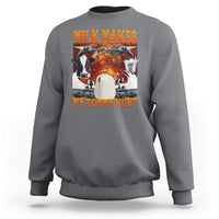 Lactose Intolerant Meme Sweatshirt Milk Makes My Tummy Hurt Vintage Bootleg Graphic
