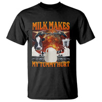 Lactose Intolerant Meme T Shirt Milk Makes My Tummy Hurt Vintage Bootleg Graphic
