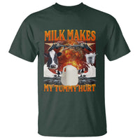 Lactose Intolerant Meme T Shirt Milk Makes My Tummy Hurt Vintage Bootleg Graphic