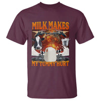 Lactose Intolerant Meme T Shirt Milk Makes My Tummy Hurt Vintage Bootleg Graphic
