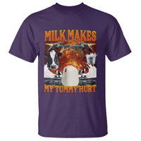Lactose Intolerant Meme T Shirt Milk Makes My Tummy Hurt Vintage Bootleg Graphic