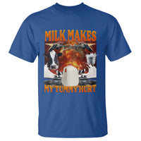 Lactose Intolerant Meme T Shirt Milk Makes My Tummy Hurt Vintage Bootleg Graphic