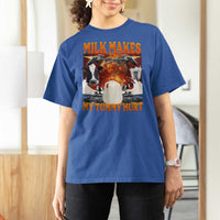 Lactose Intolerant Meme T Shirt For Women Milk Makes My Tummy Hurt Vintage Bootleg Graphic