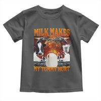 Lactose Intolerant Meme Toddler T Shirt Milk Makes My Tummy Hurt Vintage Bootleg Graphic