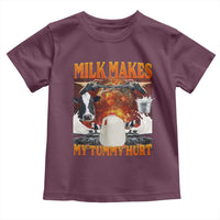 Lactose Intolerant Meme Toddler T Shirt Milk Makes My Tummy Hurt Vintage Bootleg Graphic