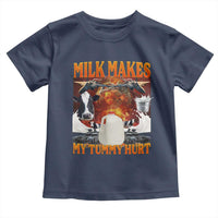 Lactose Intolerant Meme Toddler T Shirt Milk Makes My Tummy Hurt Vintage Bootleg Graphic