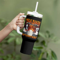 Lactose Intolerant Meme Tumbler With Handle Milk Makes My Tummy Hurt Vintage Bootleg Graphic