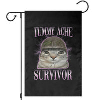 Tummy Ache Survivor Cat Meme Garden Flag Funny Trending Oddly Specific Brainrot Memes