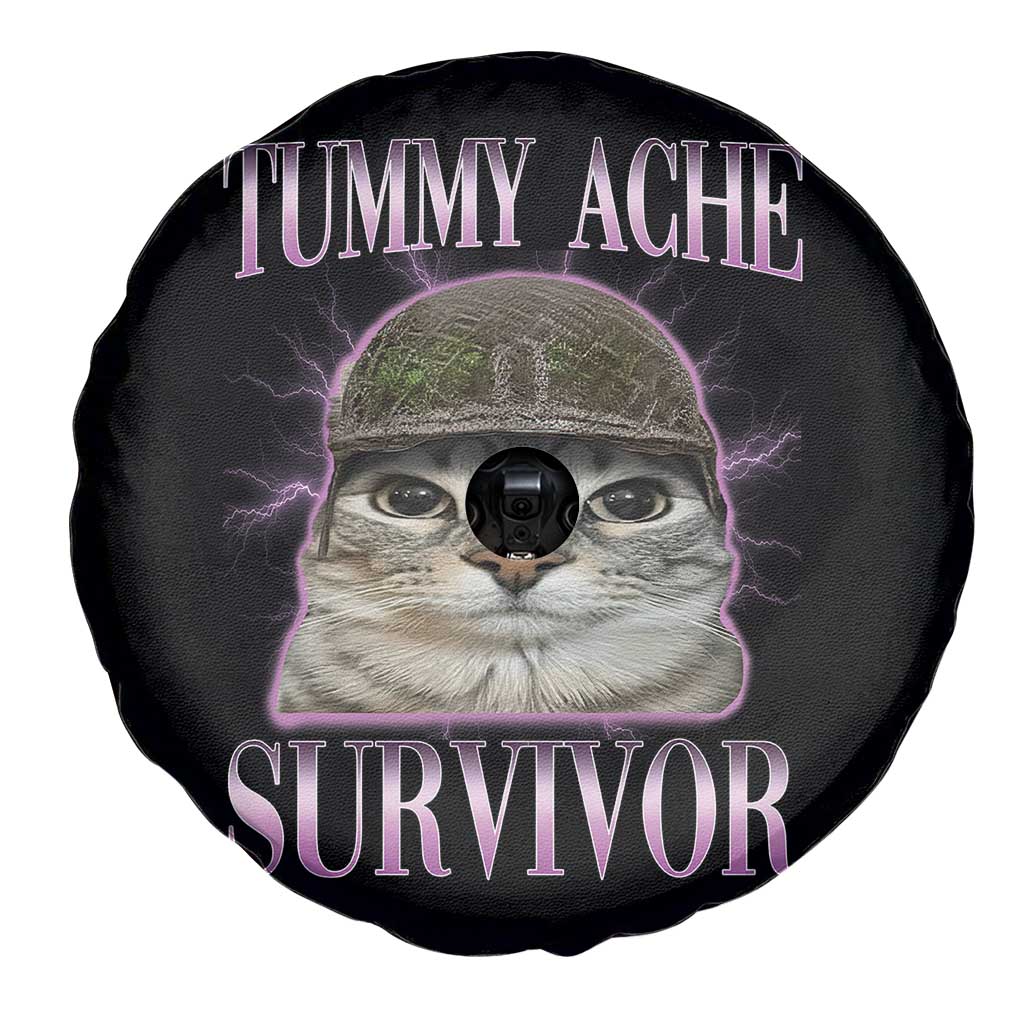 Tummy Ache Survivor Cat Meme Spare Tire Cover Funny Trending Oddly Specific Brainrot Memes