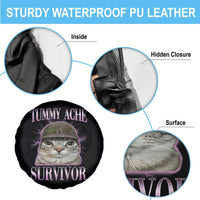 Tummy Ache Survivor Cat Meme Spare Tire Cover Funny Trending Oddly Specific Brainrot Memes