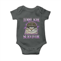 Tummy Ache Survivor Cat Meme Baby Onesie Funny Trending Oddly Specific Brainrot Memes