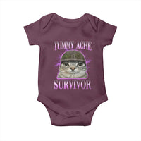 Tummy Ache Survivor Cat Meme Baby Onesie Funny Trending Oddly Specific Brainrot Memes