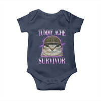 Tummy Ache Survivor Cat Meme Baby Onesie Funny Trending Oddly Specific Brainrot Memes