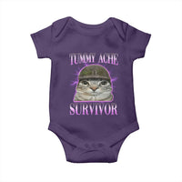 Tummy Ache Survivor Cat Meme Baby Onesie Funny Trending Oddly Specific Brainrot Memes