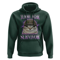 Tummy Ache Survivor Cat Meme Hoodie Funny Trending Oddly Specific Brainrot Memes