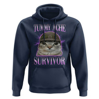 Tummy Ache Survivor Cat Meme Hoodie Funny Trending Oddly Specific Brainrot Memes