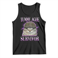 Tummy Ache Survivor Cat Meme Tank Top Funny Trending Oddly Specific Brainrot Memes