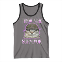 Tummy Ache Survivor Cat Meme Tank Top Funny Trending Oddly Specific Brainrot Memes