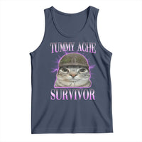 Tummy Ache Survivor Cat Meme Tank Top Funny Trending Oddly Specific Brainrot Memes