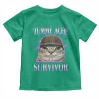 Tummy Ache Survivor Cat Meme Toddler T Shirt Funny Trending Oddly Specific Brainrot Memes
