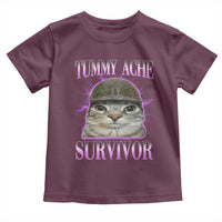 Tummy Ache Survivor Cat Meme Toddler T Shirt Funny Trending Oddly Specific Brainrot Memes