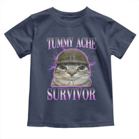 Tummy Ache Survivor Cat Meme Toddler T Shirt Funny Trending Oddly Specific Brainrot Memes