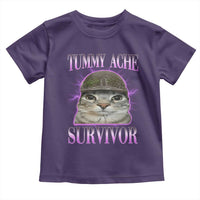 Tummy Ache Survivor Cat Meme Toddler T Shirt Funny Trending Oddly Specific Brainrot Memes