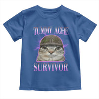 Tummy Ache Survivor Cat Meme Toddler T Shirt Funny Trending Oddly Specific Brainrot Memes