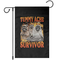 Tummy Ache Survivor Raccoon Meme Garden Flag