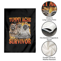 Tummy Ache Survivor Raccoon Meme Garden Flag