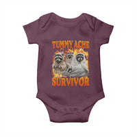 Tummy Ache Survivor Raccoon Meme Baby Onesie