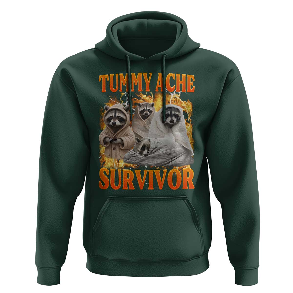 Tummy Ache Survivor Raccoon Meme Hoodie