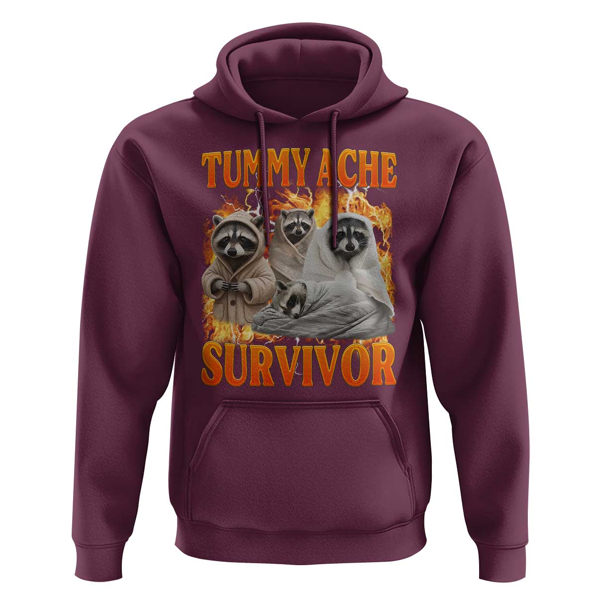 Tummy Ache Survivor Raccoon Meme Hoodie