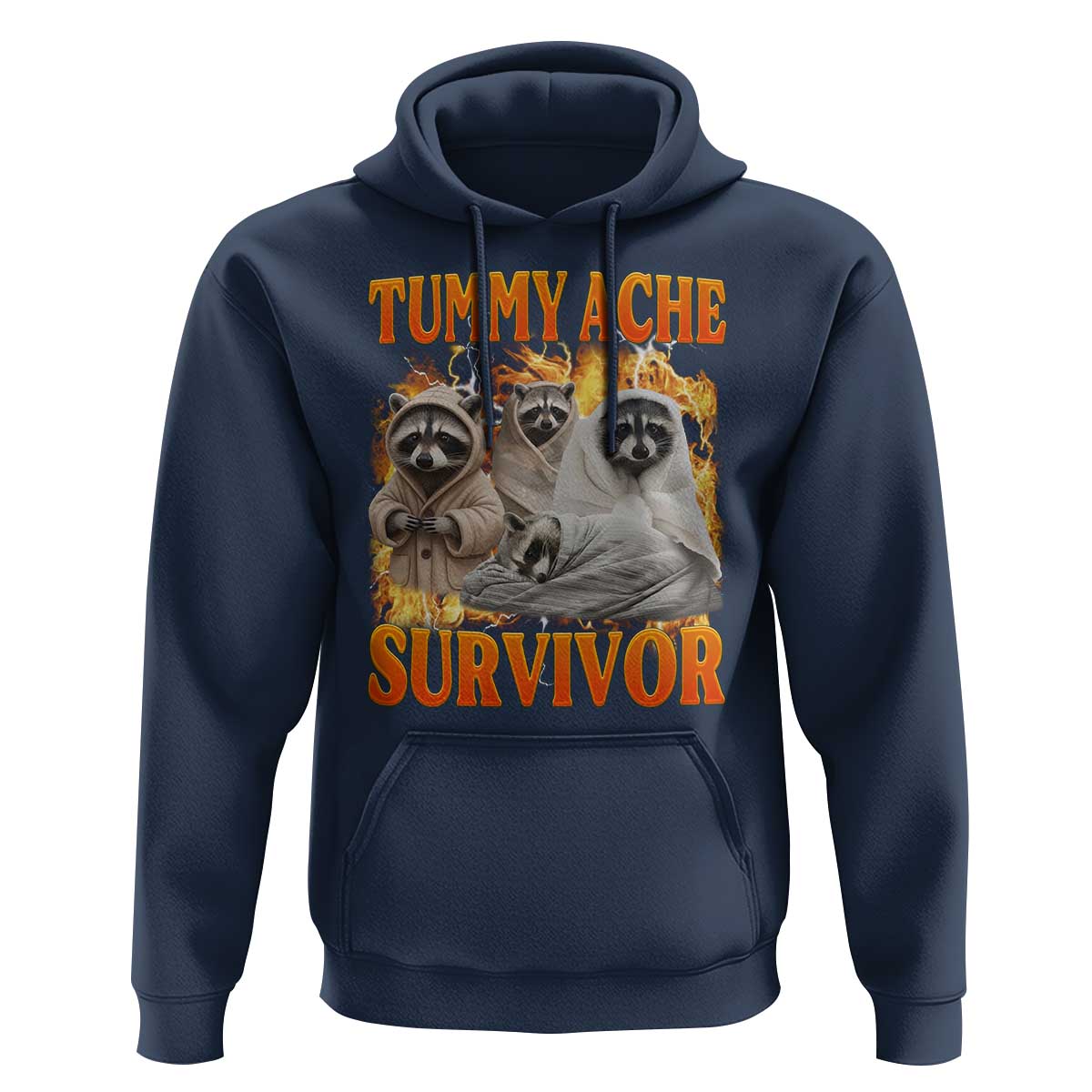 Tummy Ache Survivor Raccoon Meme Hoodie